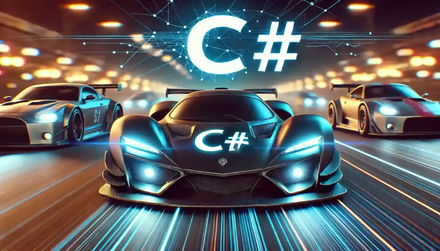 C Sharp come una supercar che supera tutti gli altri linguaggi di programmazione